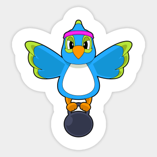 Parrot Bodybuilder Dumbbell Bodybuilding Sticker